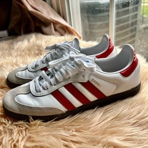 Adidas Samba OG White/Red Sneakers Women’s 6.5 / Men’s 5.5